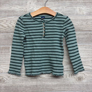 LS Waffle Knit Henley Shirt Stripes 5T