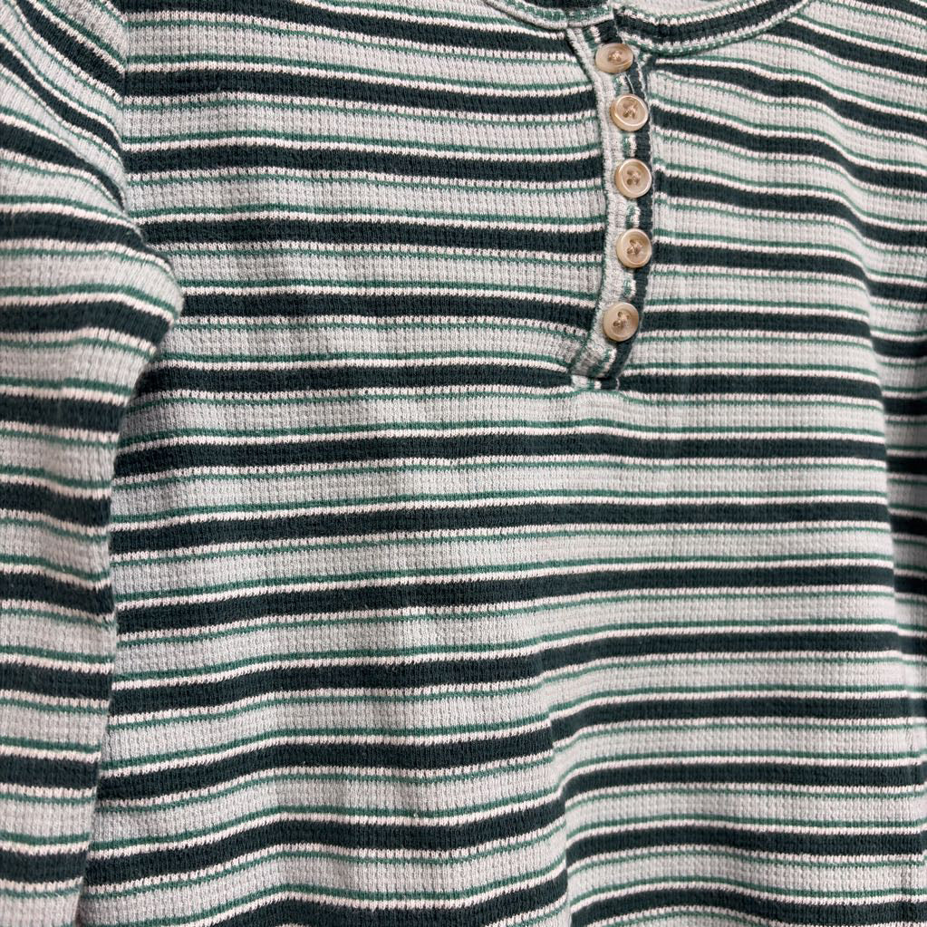 LS Waffle Knit Henley Shirt Stripes 5T