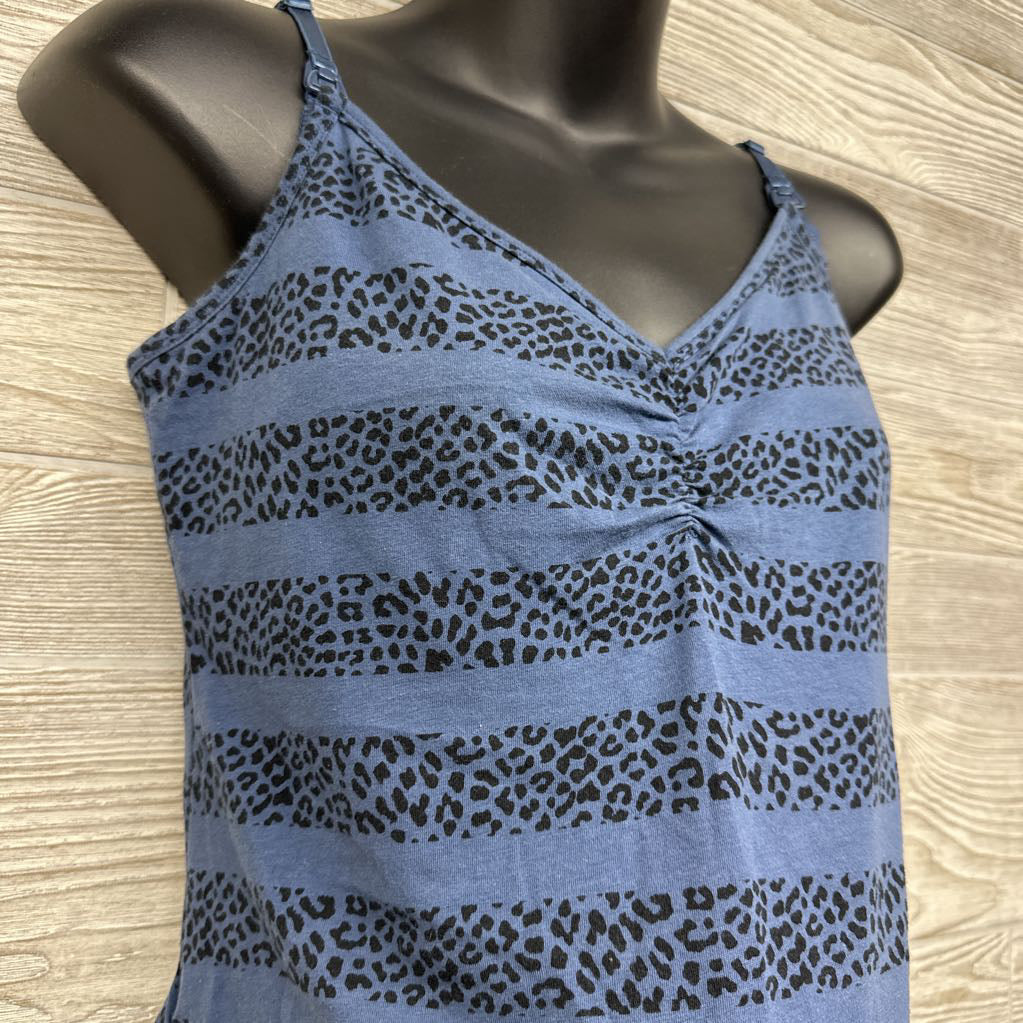 Clip Down Nursing Tank Top Animal Print Stripes Medium