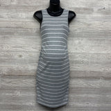 Striped Ruched Sleeveless Dress Small