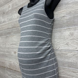 Striped Ruched Sleeveless Dress Small