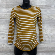 Striped LS Ruched Shirt Small