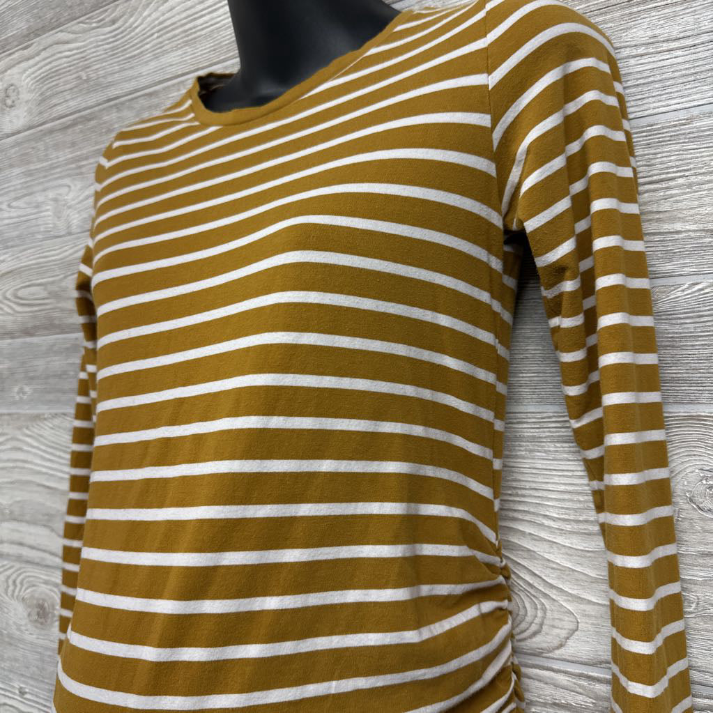 Striped LS Ruched Shirt Small
