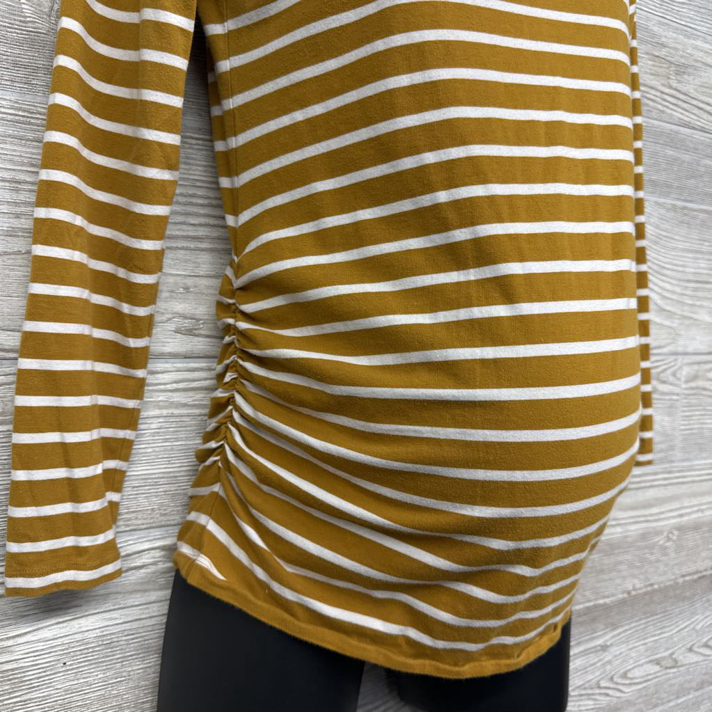 Striped LS Ruched Shirt Small