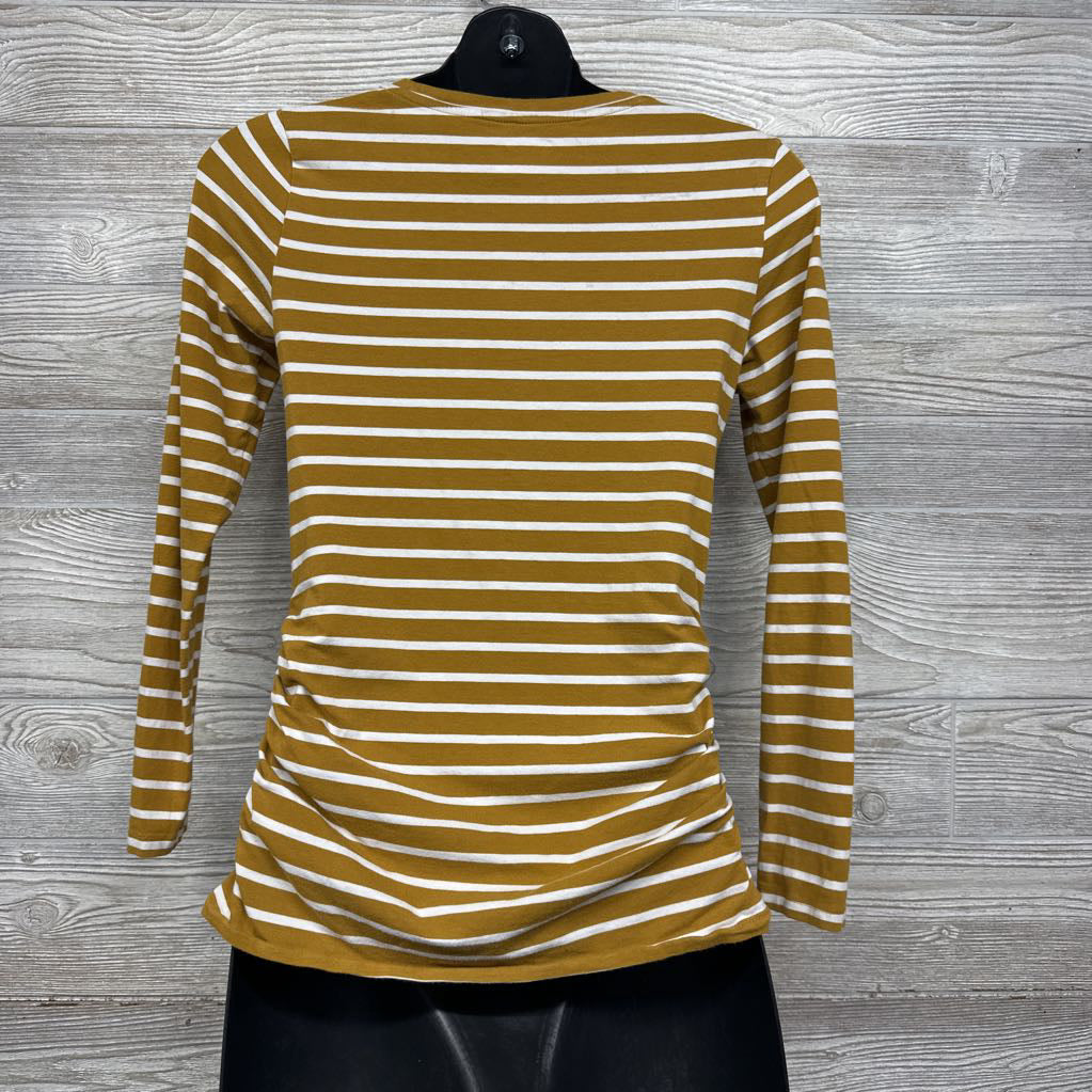 Striped LS Ruched Shirt Small