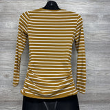 Striped LS Ruched Shirt Small