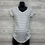 V Neck Ruched Shirt Stripes Small
