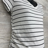 V Neck Ruched Shirt Stripes Small