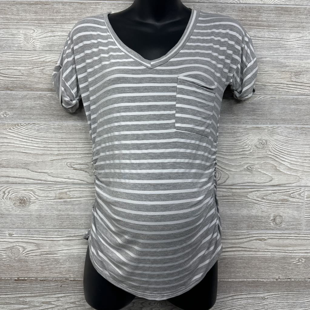 Ruched Shirt Stripes Small