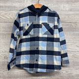 LS Button Up Shirt W/ Hood Plaid 6-7
