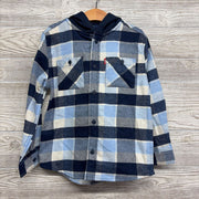 LS Button Up Shirt W/ Hood Plaid 6-7