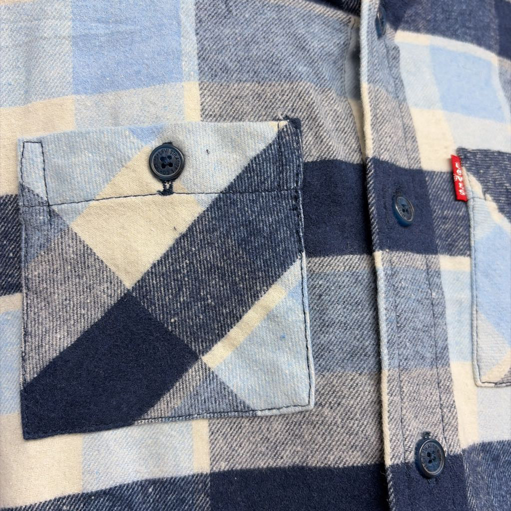 LS Button Up Shirt W/ Hood Plaid 6-7