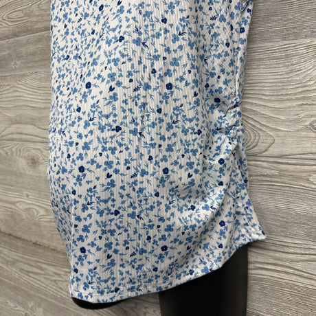 Flutter Sleeve Ribbed Shirt Flowers Large