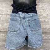 Cross Panel Denim Midi Shorts 8/Medium