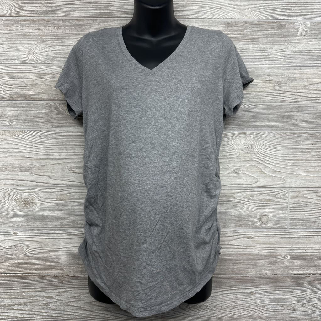 V Neck Ruched Shirt Stripes XL