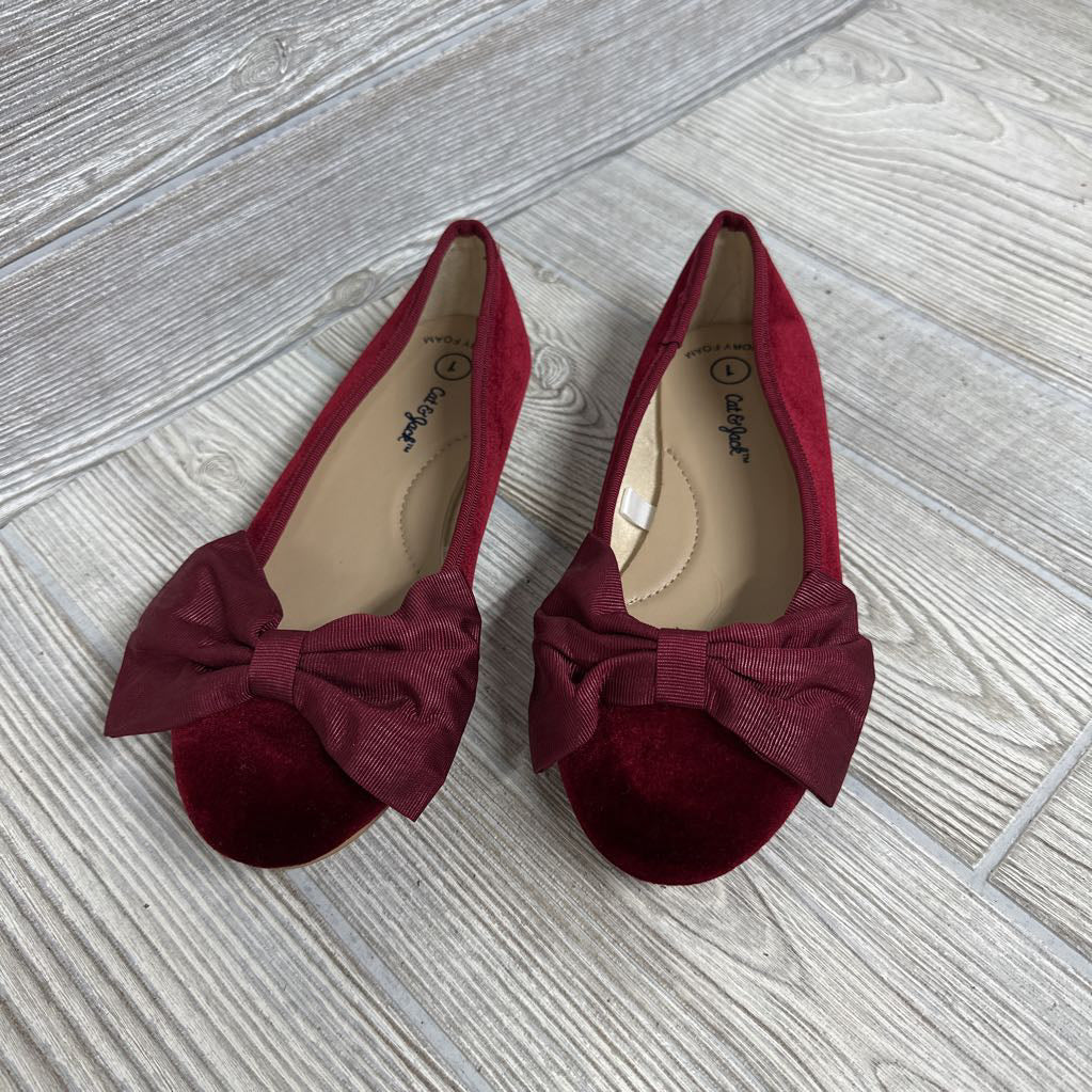 Crushed Velvet Flats Bow 1y