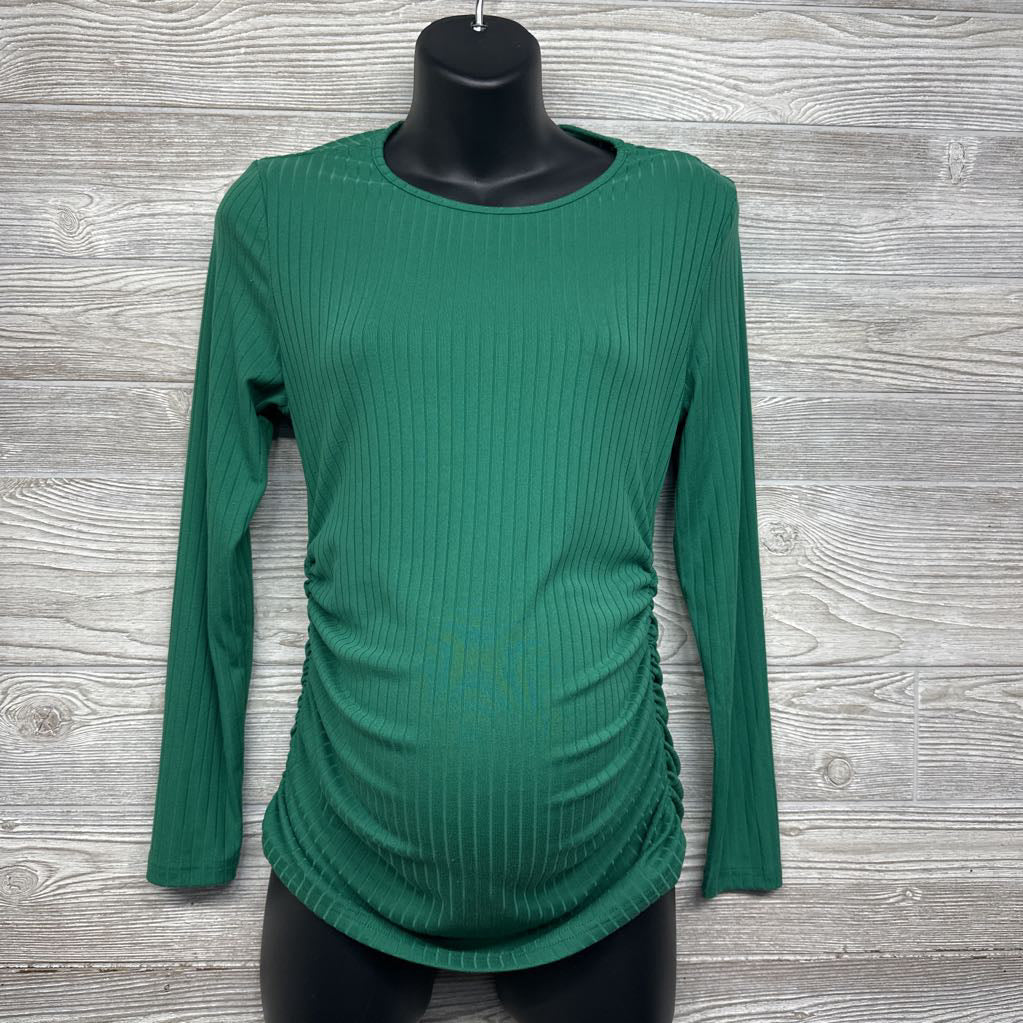 LS Ruched Shirt Small Ribbed Large