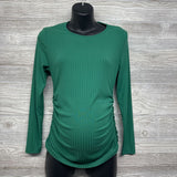 LS Ruched Shirt Small Ribbed Large