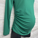 LS Ruched Shirt Small Ribbed Large