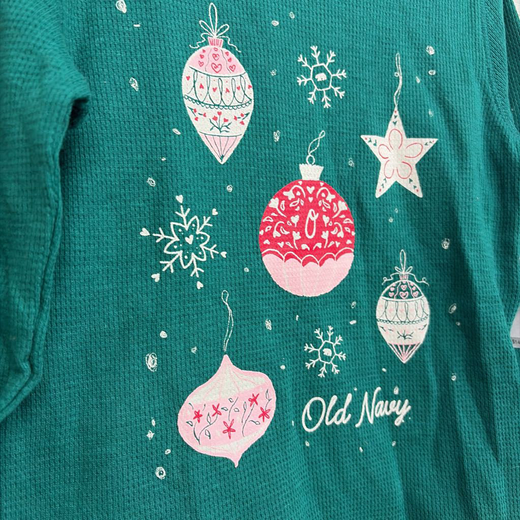 Waffle Knit Shirt Christmas Bulbs 8