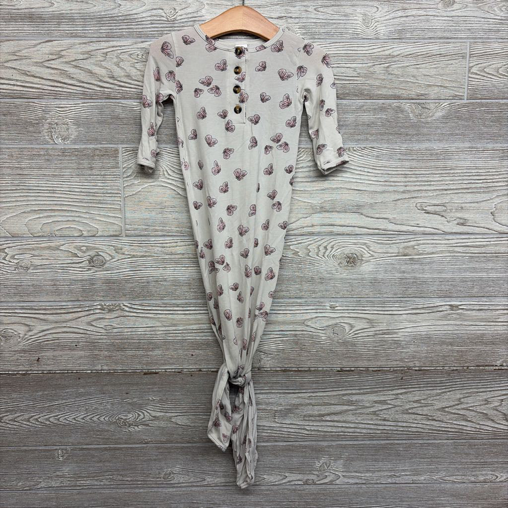 LS Bamboo PJ Gown Butterflies 3-6M