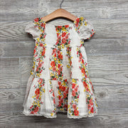 Button Up Tiered Dress Flowers 18M