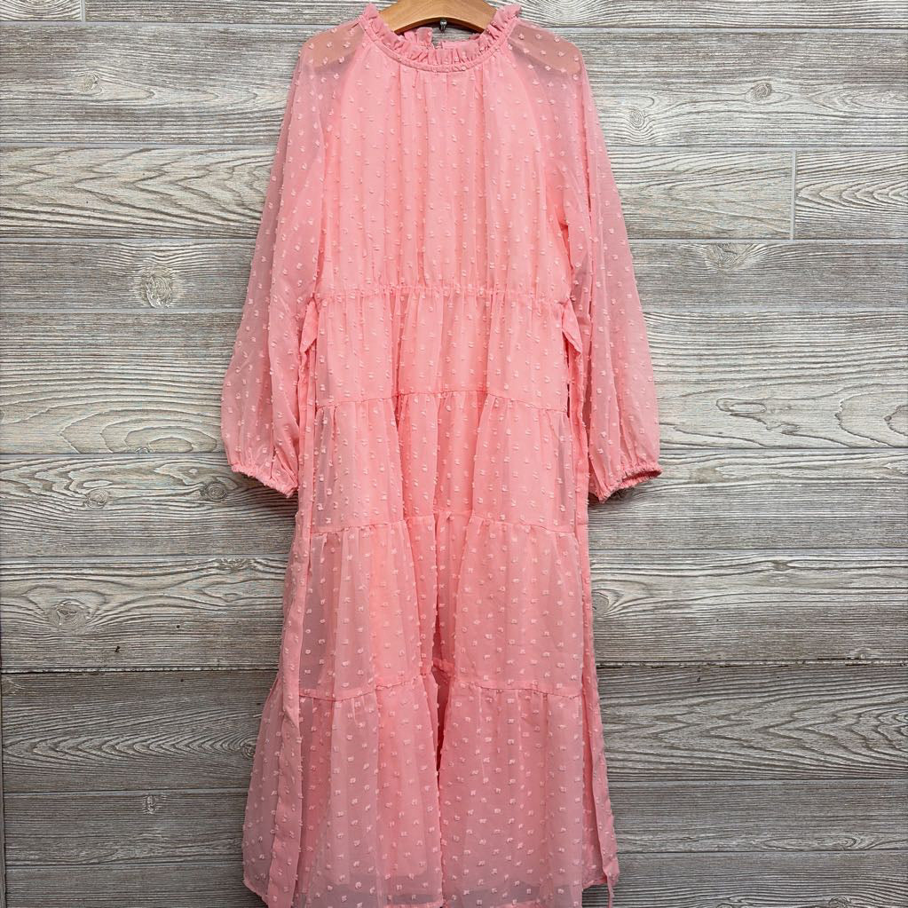 Sheer Tiered Textured Dots Dress 8