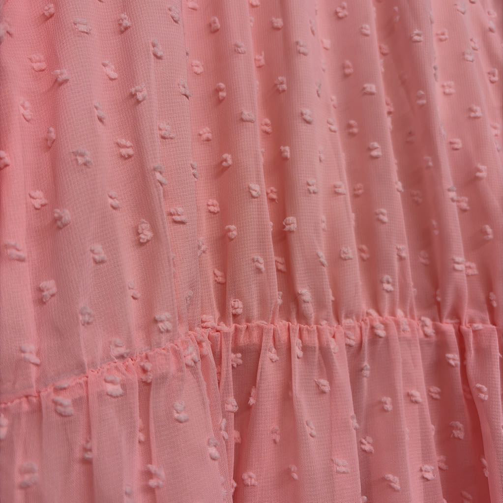 Sheer Tiered Textured Dots Dress 8
