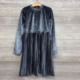 Velour LS Dress W/ Pleated Skirt 7-8