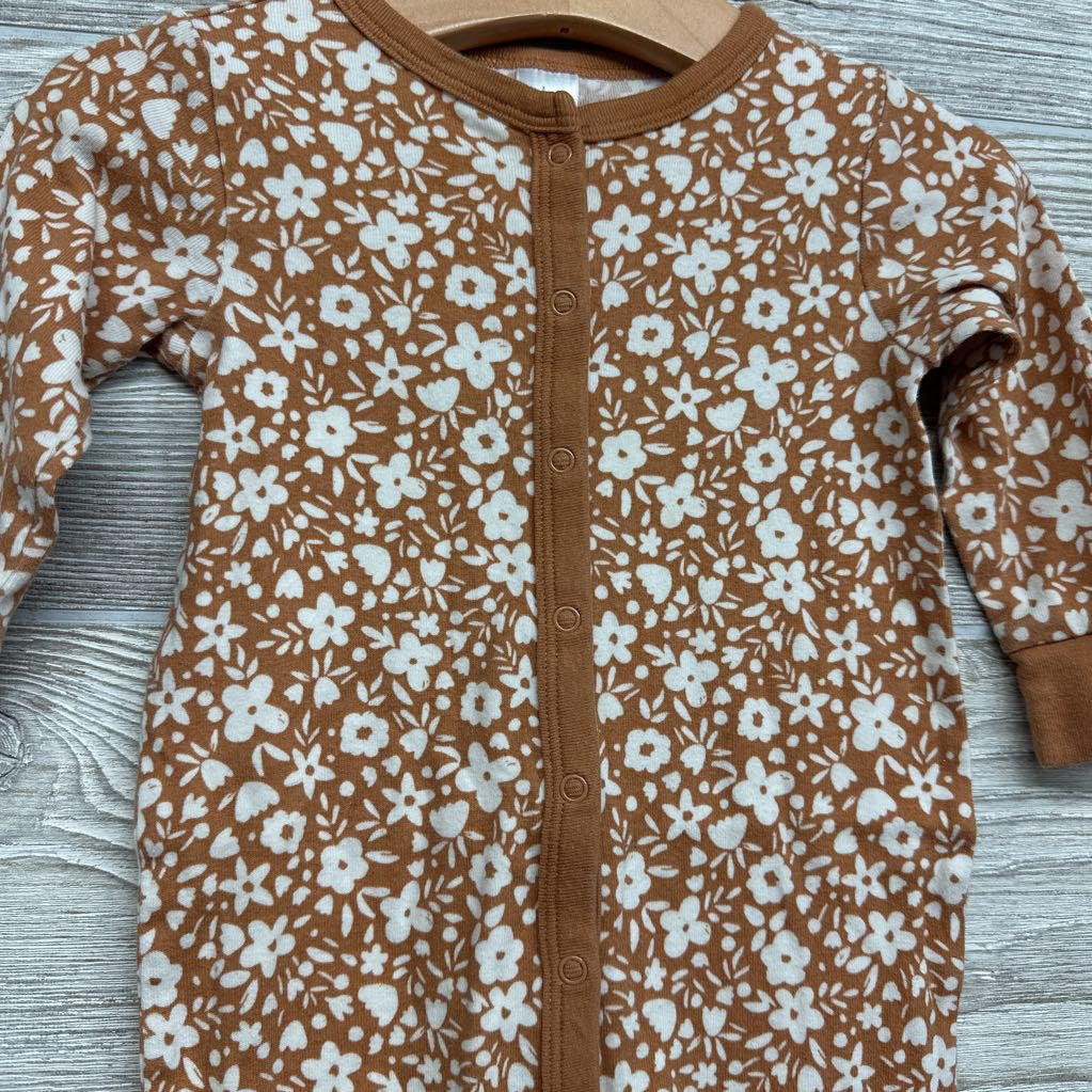 LS Snap Outfit Flowers 6-9M