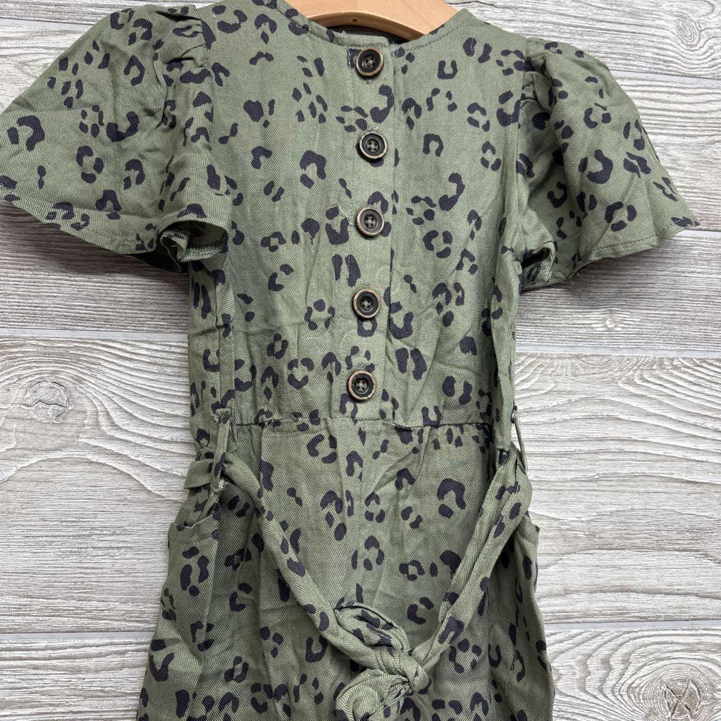 LS Flutter Sleeve Outfit W/ Belt Animal Print 2T
