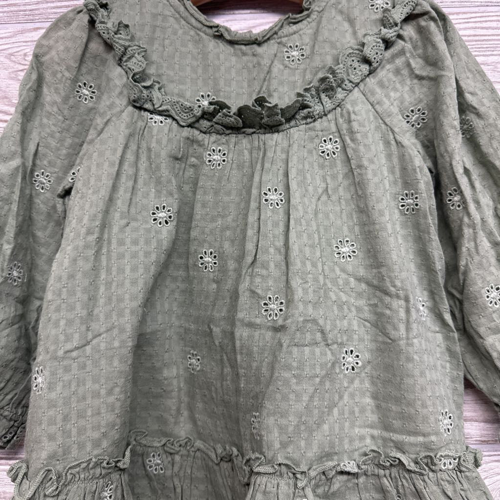 LS Eyelet Ruffle Dress 3T