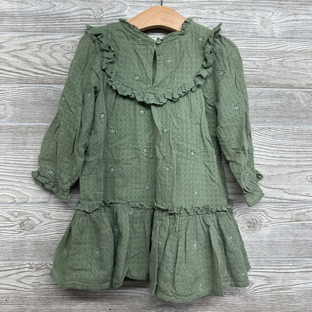 LS Eyelet Ruffle Dress 3T