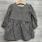 LS Button Up Dress Gingham 3T