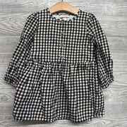 LS Button Up Dress Gingham 3T