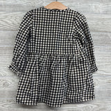LS Button Up Dress Gingham 3T
