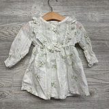 LS Dress Flowers Bow 9-12M