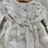 LS Dress Flowers Bow 9-12M