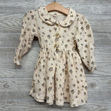 LS Button Up Gauze Dress Flowers 3T