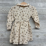 LS Button Up Gauze Dress Flowers 3T