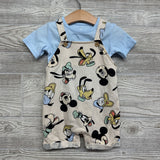 Shortalls Mickey Characters & Shirt 18M