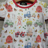 Shorty Romper Farm Tractors 12-24M