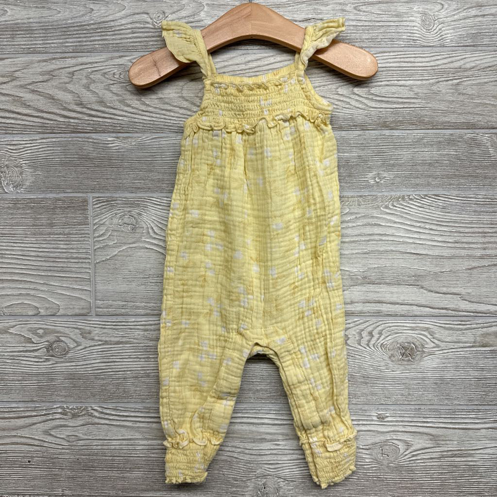 Muslin Flutter Sleeve Jumpsuit Flowers 12M
