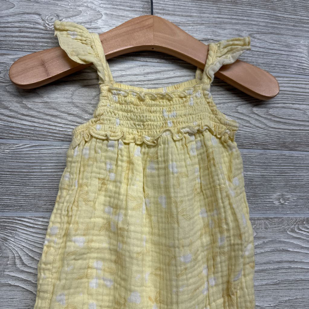 Muslin Flutter Sleeve Jumpsuit Flowers 12M