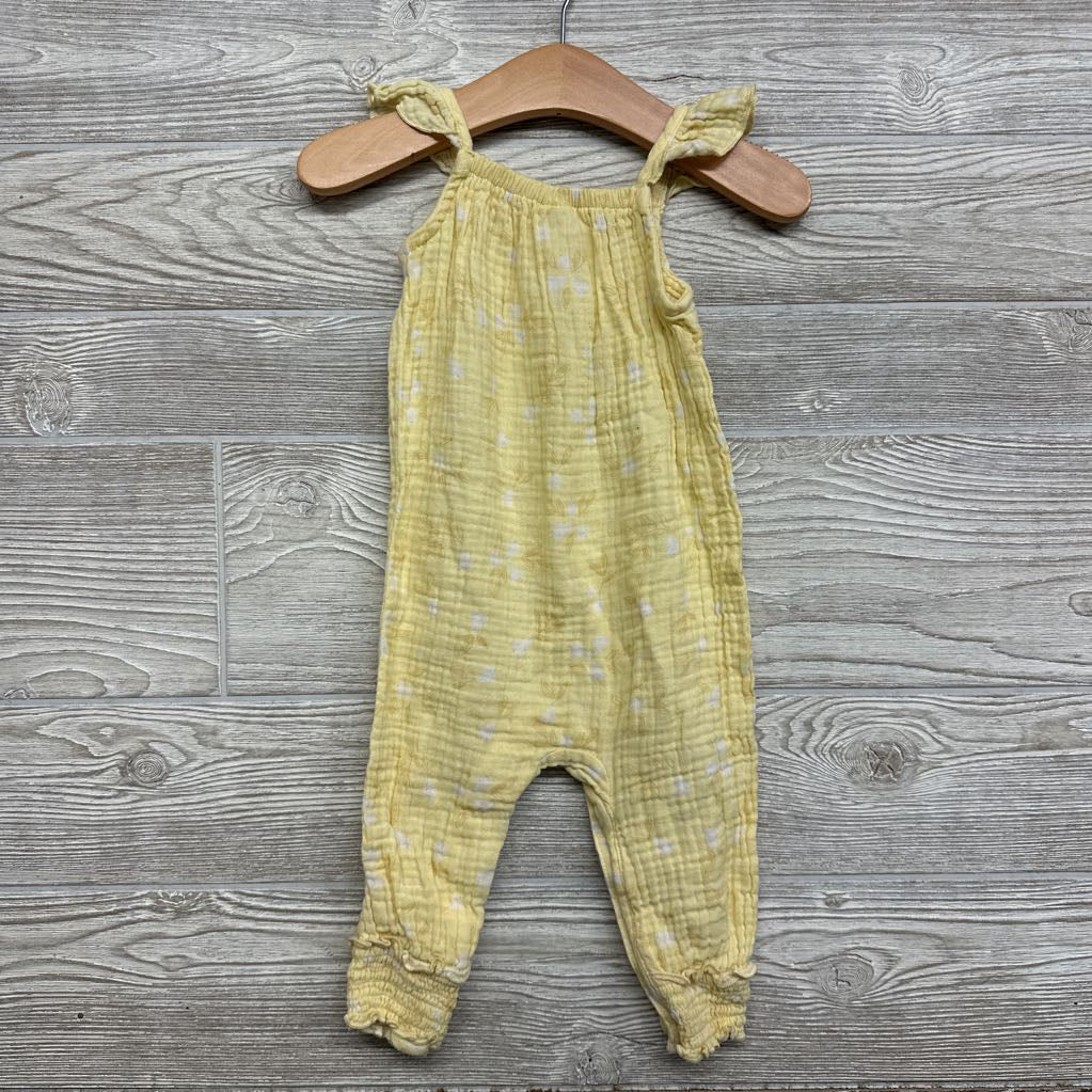 Muslin Flutter Sleeve Jumpsuit Flowers 12M