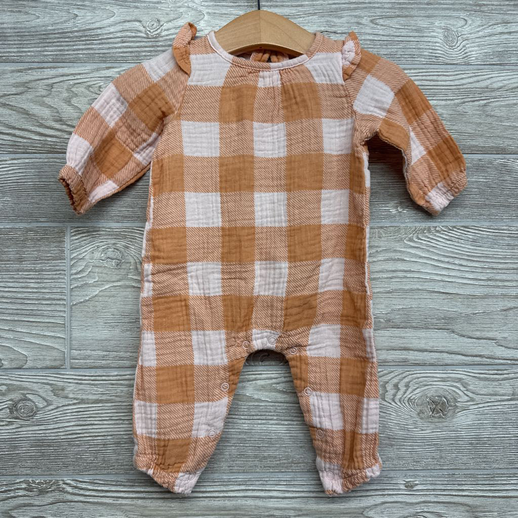 LS Gauze Plaid Outfit 3-6M