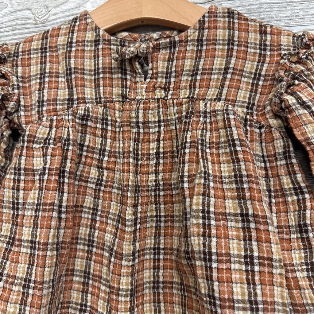 LS Gauze Dress Plaid 12-18M