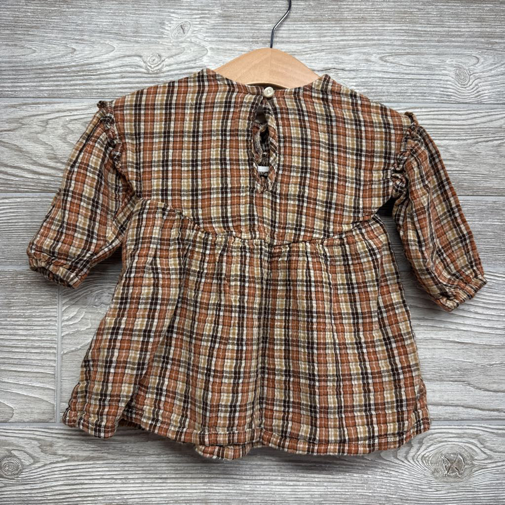 LS Gauze Dress Plaid 12-18M