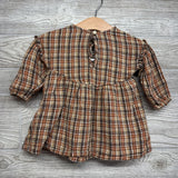 LS Gauze Dress Plaid 12-18M