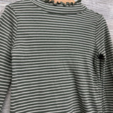 Lettuce Trim Mock Neck Shirt Stripes 4t